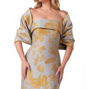 NEW ANNE BARGE bryn wrap in mustard/steel